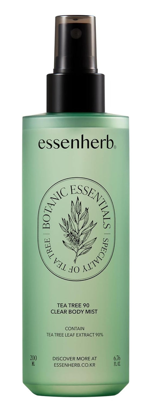 Tea Tree 90 Clear Body Mist - 90% Tea Tree Extract with AHA, BHA & PHA for Acne Relief | Clarifying & Soothing 6.76 fl oz