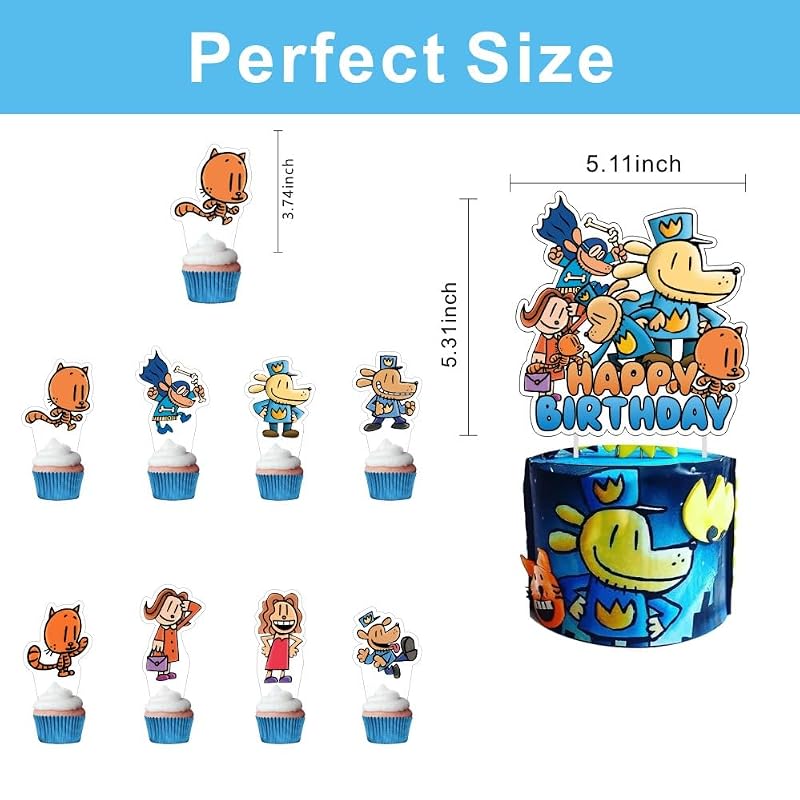 25pcs Dog Cartoon Cake Decorations with 1 Cake Topper & 24 Cupcake Toppers