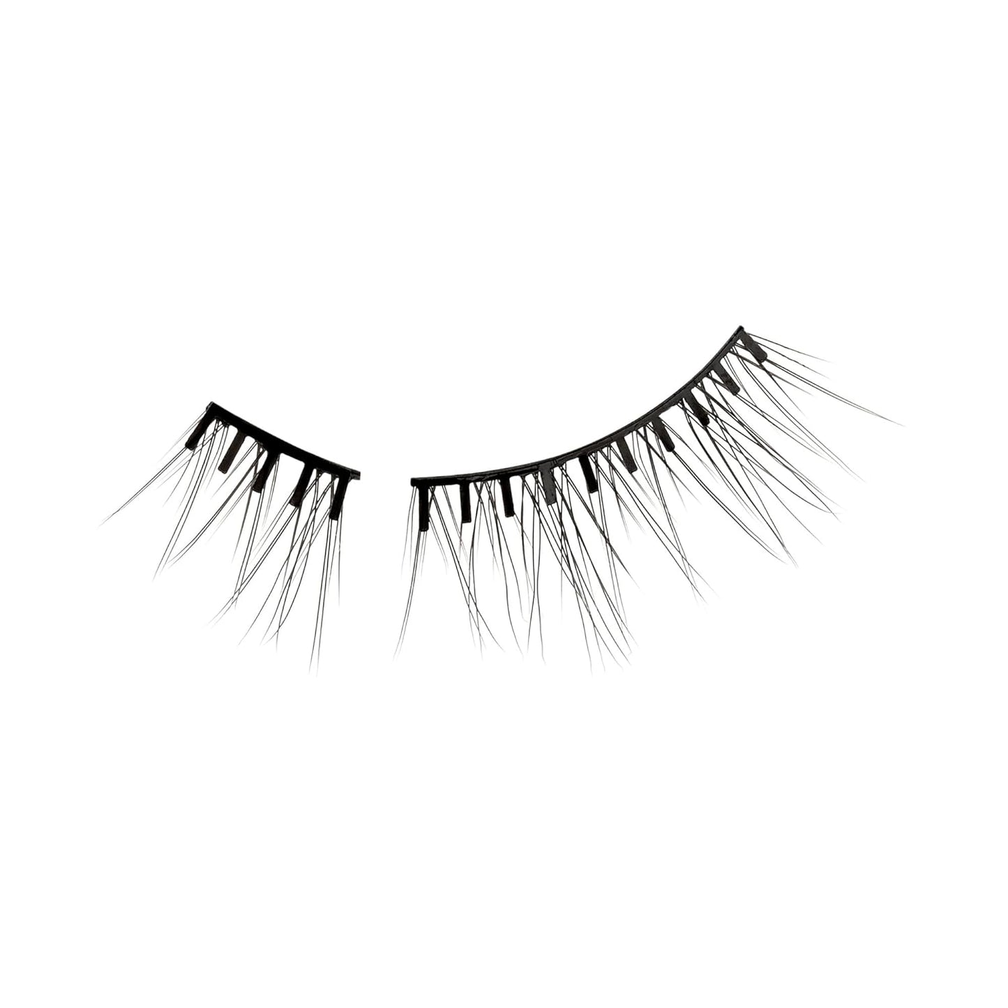 Kiss Impress Falsies Eyelashes - Easy Tab Self-Adhesive Black Clusters | Airy Wispy, 1 Pair 3mm-6mm & 1 Pair 4mm-10mm