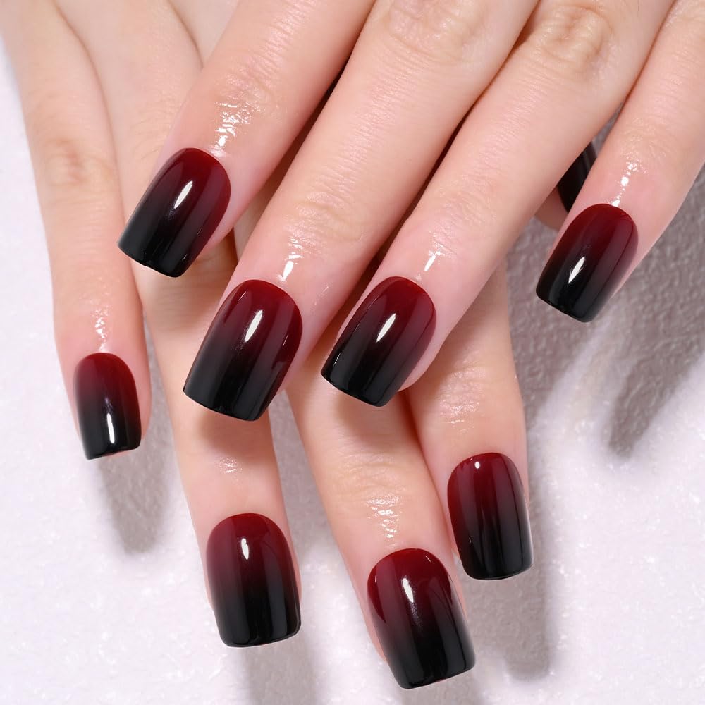 Short Almond Press-On Nails - French Tip & 3D Gold Star Design | Glossy Full Cover Acrylic, Reusable Fake Nails for Women