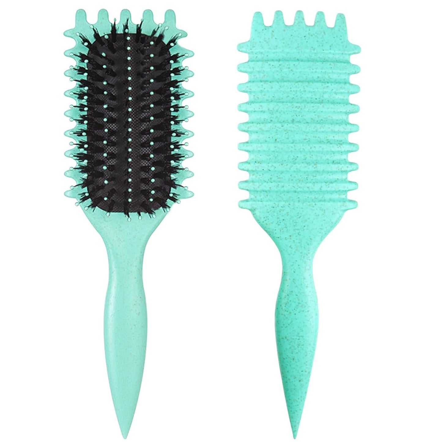 Curly Hair Brush - Curl Defining Tool to Reduce Pulling | Green Color
