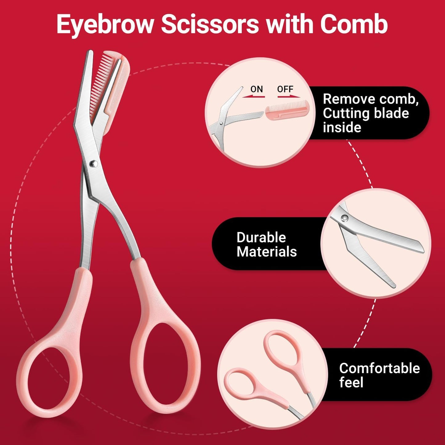 TsMADDTs Eyebrow Tweezers Kit - 8-in-1 Facial Hair Removal Tools with Scissors, Razor & Travel Bag