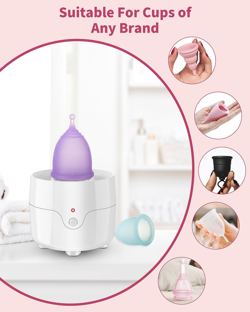 Menstrual Cup Steamer Sterilizer with 2 Reusable Menstrual Cups, Period Cups Cleaner Wash Kit