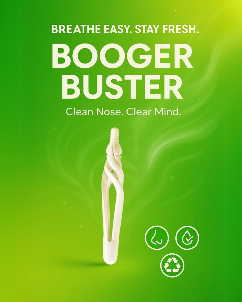 BOOGER BUSTER, Nose Cleaner, Massaging for The Nose, Essential Cleaner, Unique Sensation, Must-Have, White