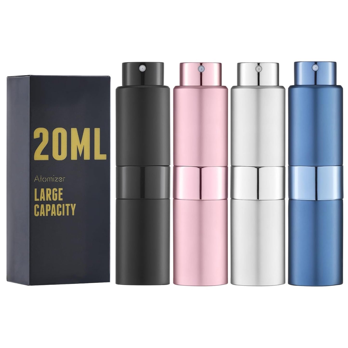 Travel Cologne Spray Bottle - 20ML Perfume Atomizer Mini Dispenser | Black, Set of 4