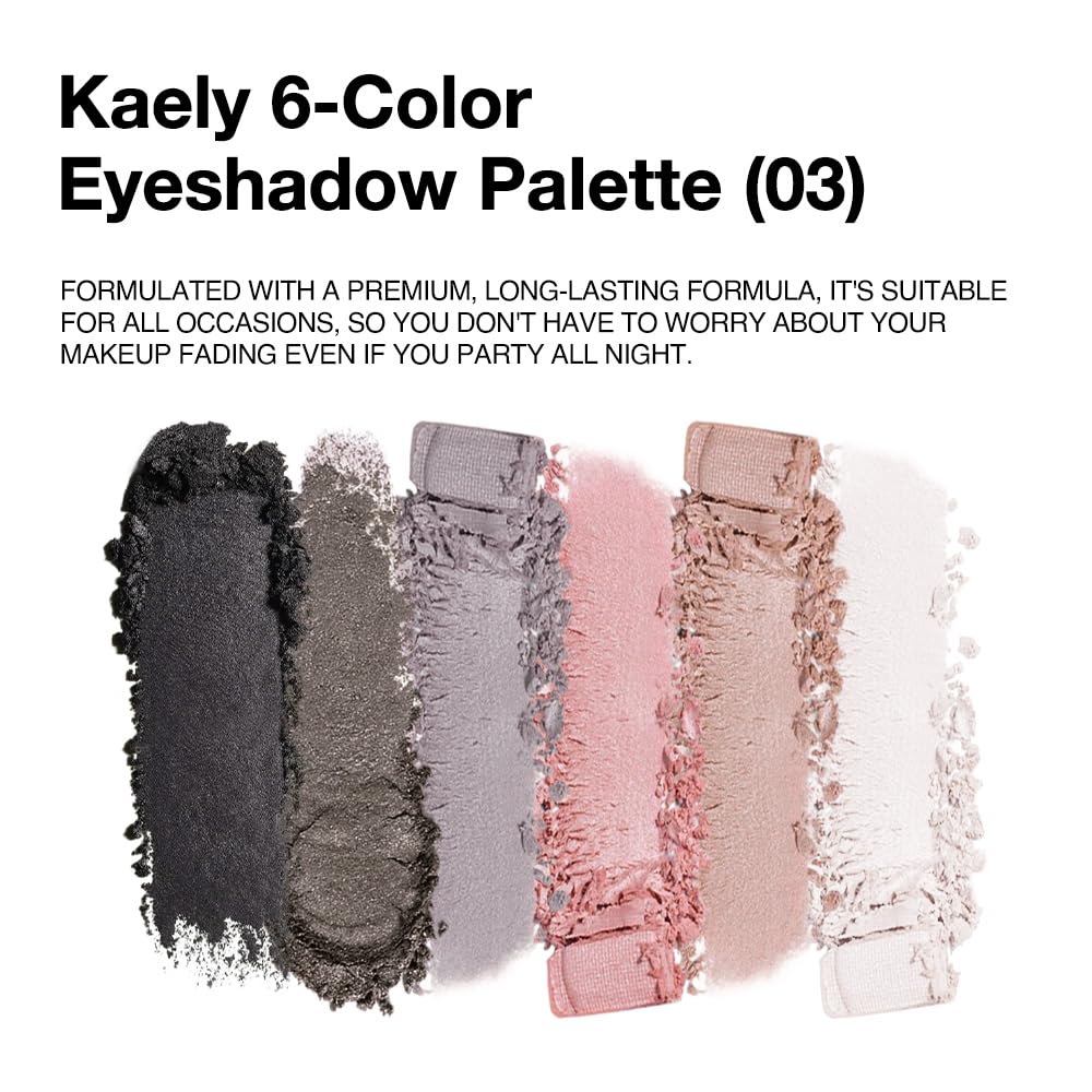 HHLTOH 6 Colors Eyeshadow Palette for Mature Skin, Highly Pigmented Smooth Blendable Eye Shadow, Neutral Matte & Shimmer Glitter Shades for Everyday Makeup, Waterproof, Vegan & Cruelty-Free, 03