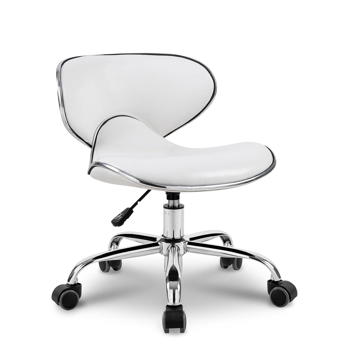 Paddie Pedicure Stool - Height Adjustable Hydraulic Swivel Chair with Back Support | Ideal for Nail Techs, Salons & Spas - Black