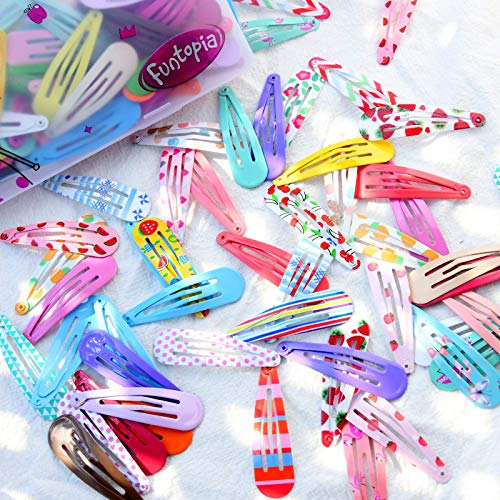 Multicolor 120 Pcs Funtopia Candy Color Hair Clips Set for Kids, Teens & Women
