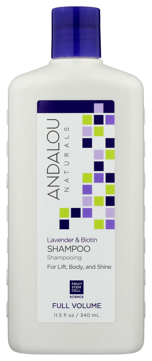 Andalou Naturals Lavender & Biotin Full Volume Shampoo,Purple,11.5 Fl Oz (Pack of 1)