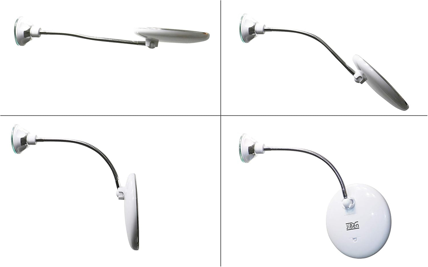 Upgraded Flexible Gooseneck LED 10X Magnifying Makeup Mirror - 3 Dimmable Lights, Suction Cup & 360° Swivel | Portable for Travel & Home