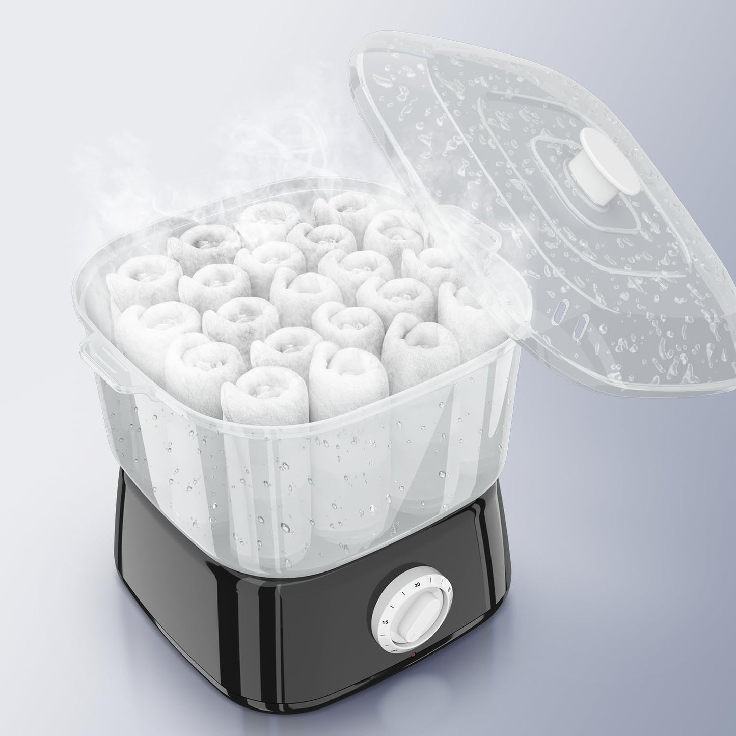 Rapid Heating Towel Warmer - Portable Mini Towel Steamer for Spa | Holds 12 Wet Towels