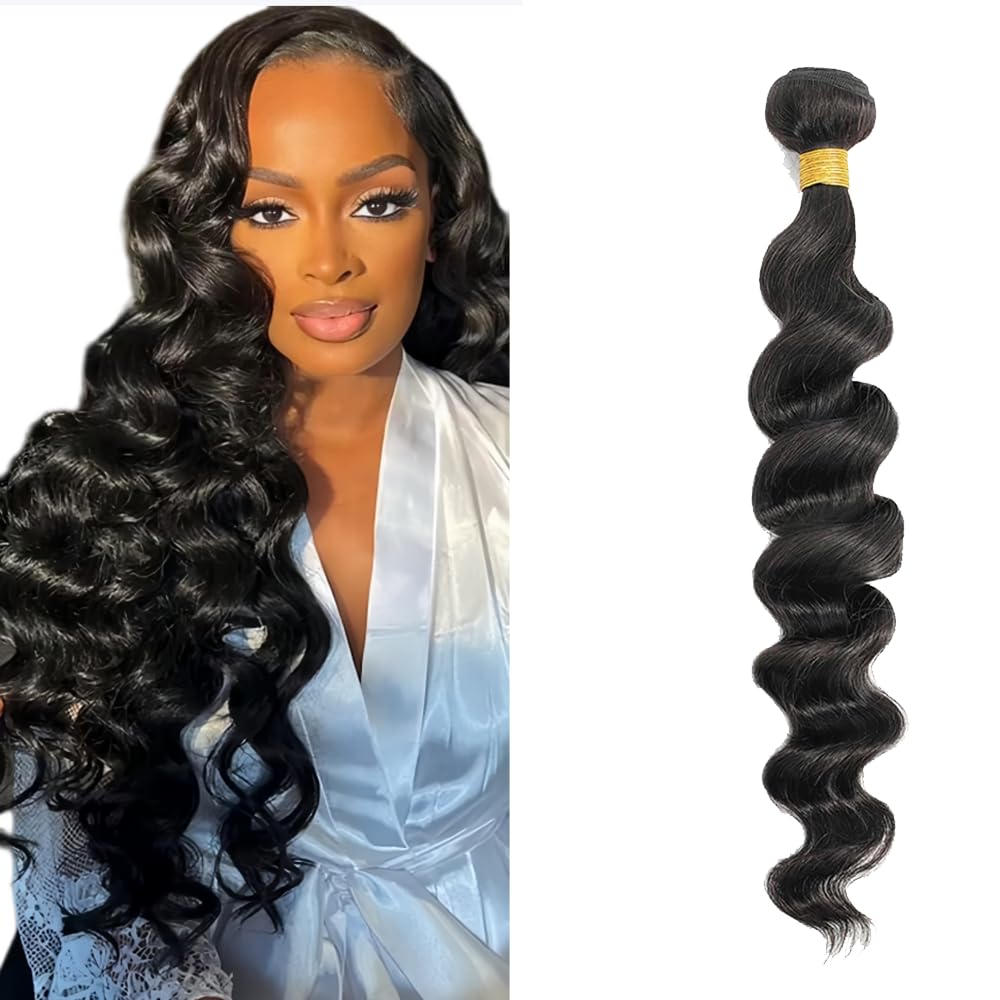 Loose Wave Bundles Human Hair 16 inch #1B Human Hair Bundle Natural Black Bundle 50g