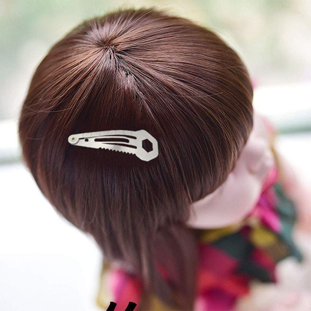 Mini Multi-Functional Hair Clip Stainless Steel Hairpin Women Self-Defense Tool EDC Survival Kit,Ruler/Bottle Opener/Box Cutter/Screw Driver/Scrapper/Trolley Coin Survival Tool(6-Pack,Silver and