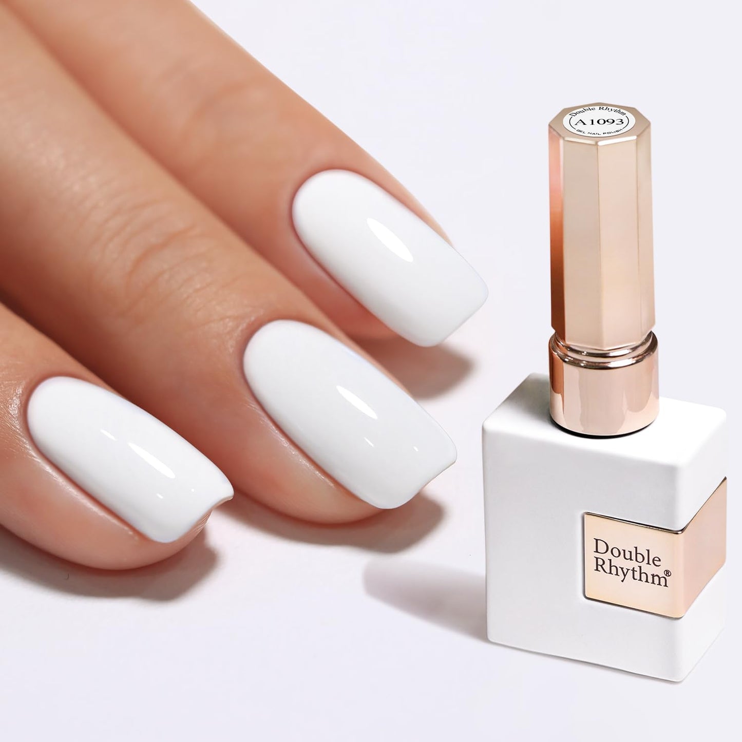 Gel Nail Polish - Double Rhythm 15ML Pearl White Soak Off for Art Manicure | DIY at Home