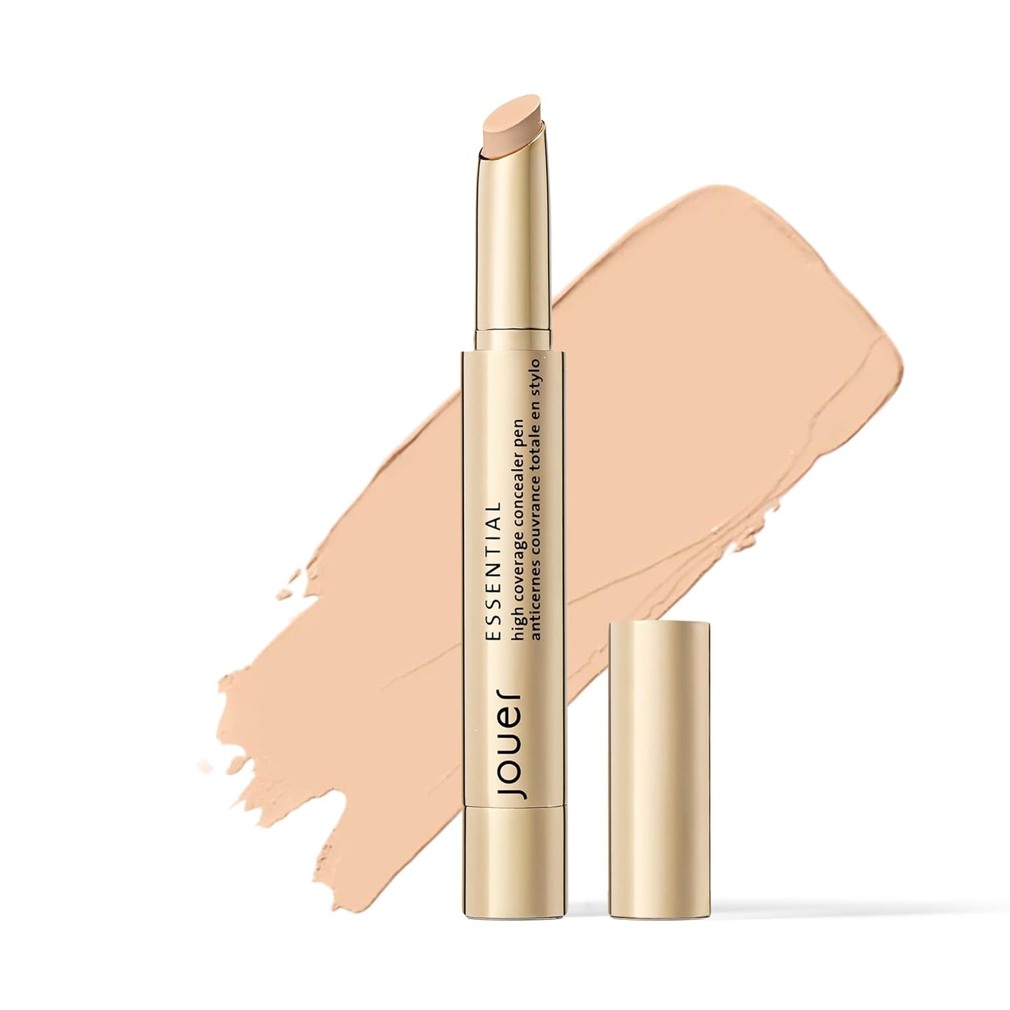Jouer Essential High Coverage Concealer Pen - Brightening Under Eye Concealer for Dark Circles | Hyaluronic Acid & Vitamin E