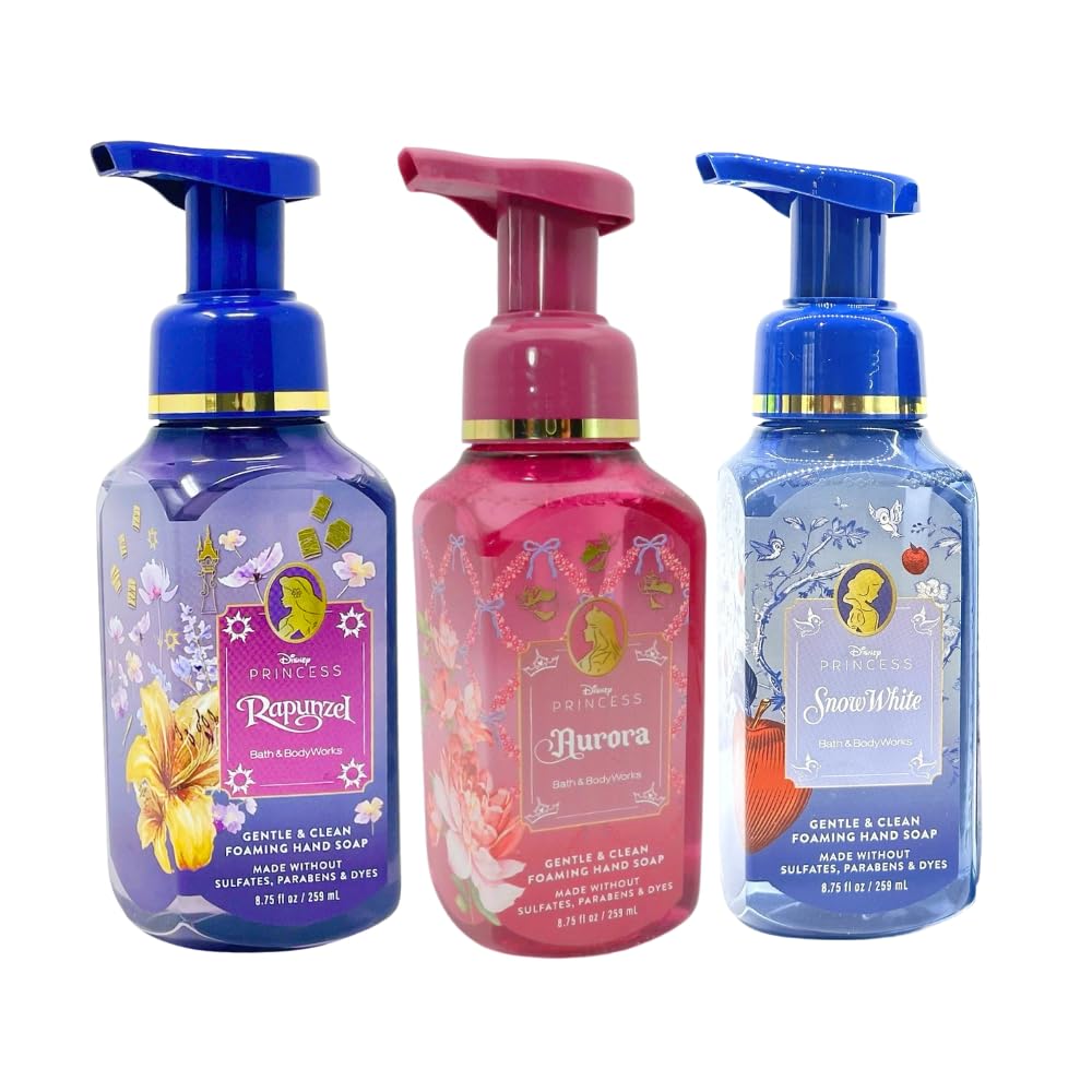 Foaming Hand Soap Set - Gentle & Clean Princess Collection | 3-Pack 8.75 fl oz (Rapunzel, Aurora, Snow White)