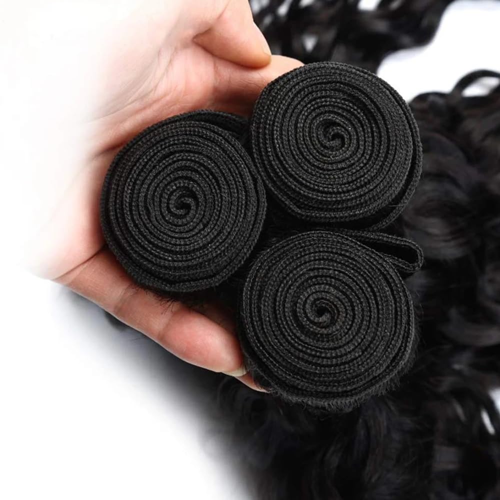 Human Hair Bundles Water Wave Bundles Wet and Wavy Bundle WuvuSnm 1B Water Wave Human Hair Bundle 12 14 16 inch