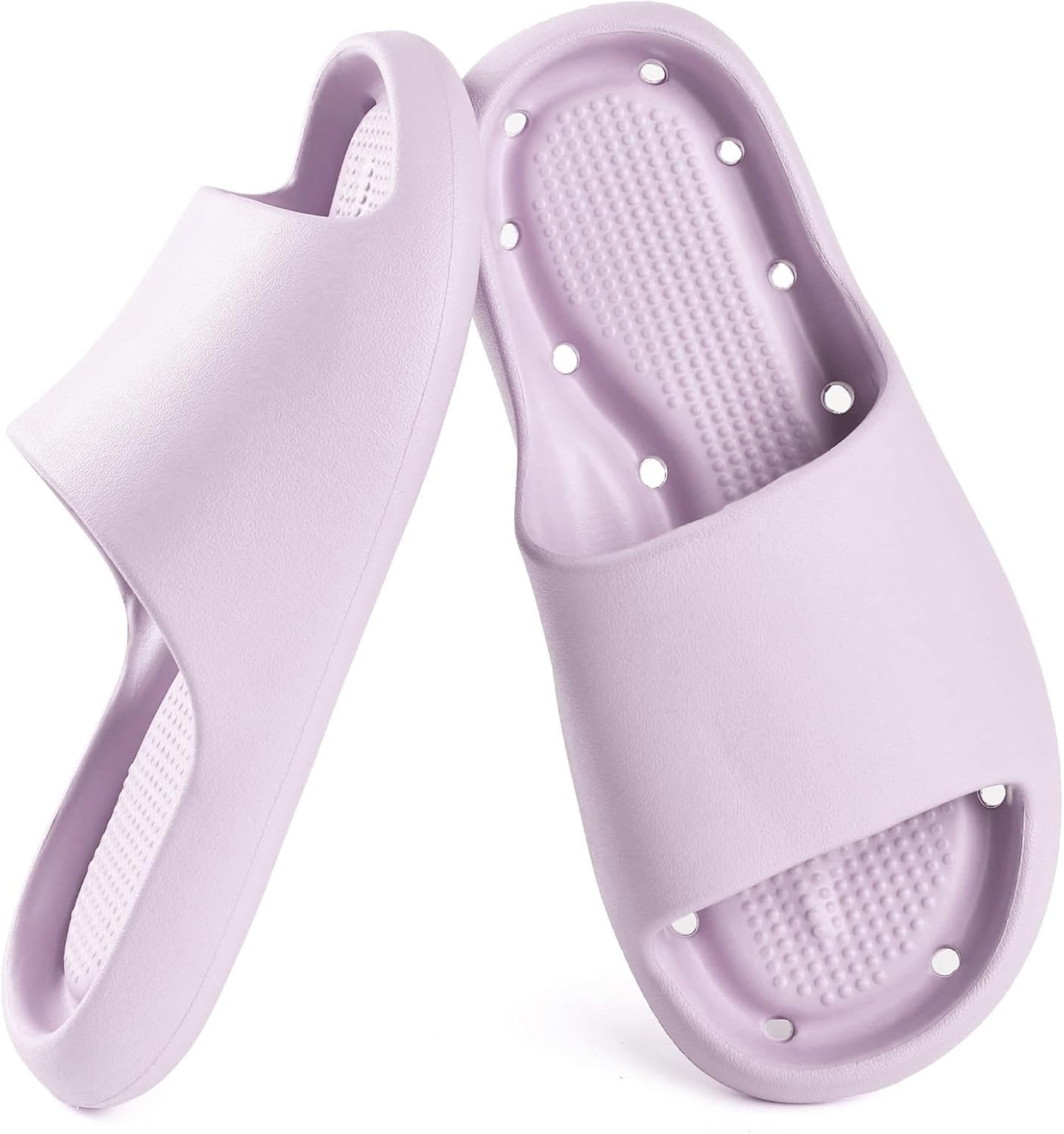 Arch Support Shower Shoes - Quick Drying Slide Sandals with Drain Holes | Soft Cushioned Anti-Slip Pool Slides for Comfort