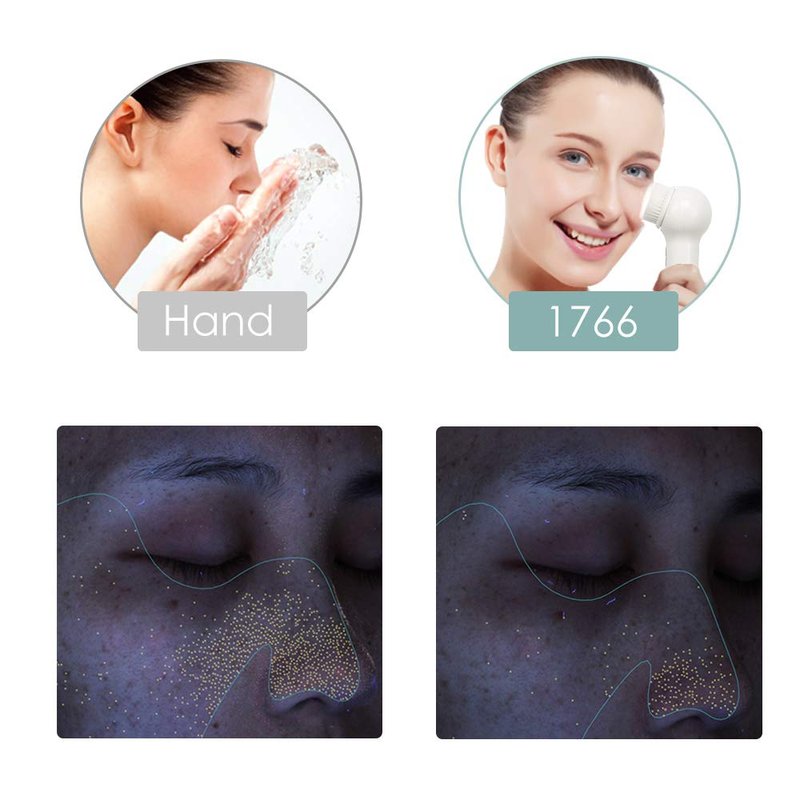 Face Scrubber Exfoliator, TOUCHBeauty Upgraded Rechargeable Electric Facial Cleansing Brushes with 3 Brush Heads,360° Spin Rotation for Exfoliating, Massaging and Deep Cleansing, Waterproof