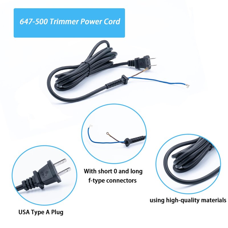 Trsobi 00647-500 Replacement Cord for WAHL Electric Clippers Compatible with Star Sr,Senior,SuperTaper,Designer,Balding,Magic Clip,647-500 Hair Clipper Cord