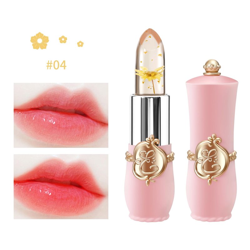 Flower Jelly Lipstick Set - 3 Pcs Color Changing Moisturizing Balm | Long Lasting Hydration & Nutrients