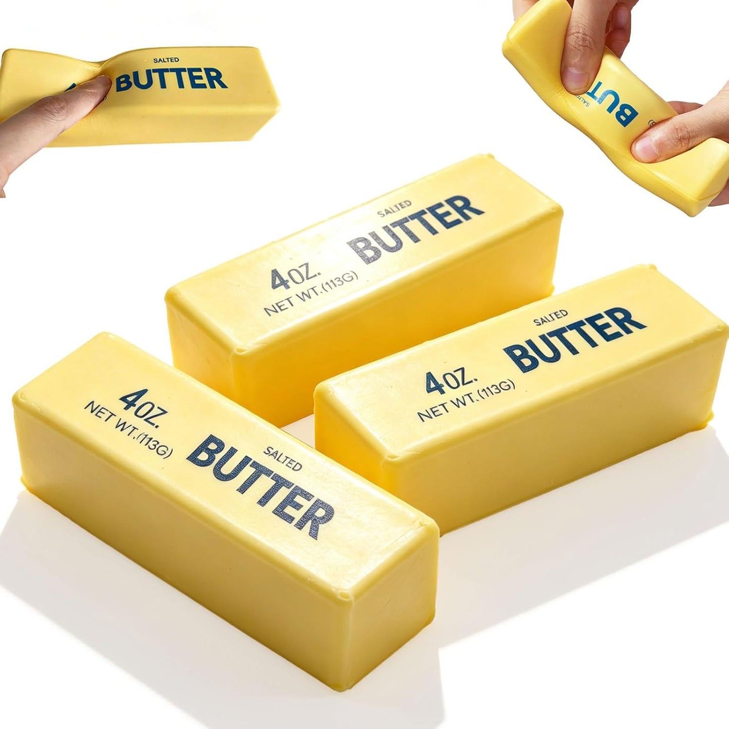 Butter Squeeze Toy - Slow Rising Soft Sensory Fidget Ball for Stress Relief | 3PCS Cute Realistic Butter Stick