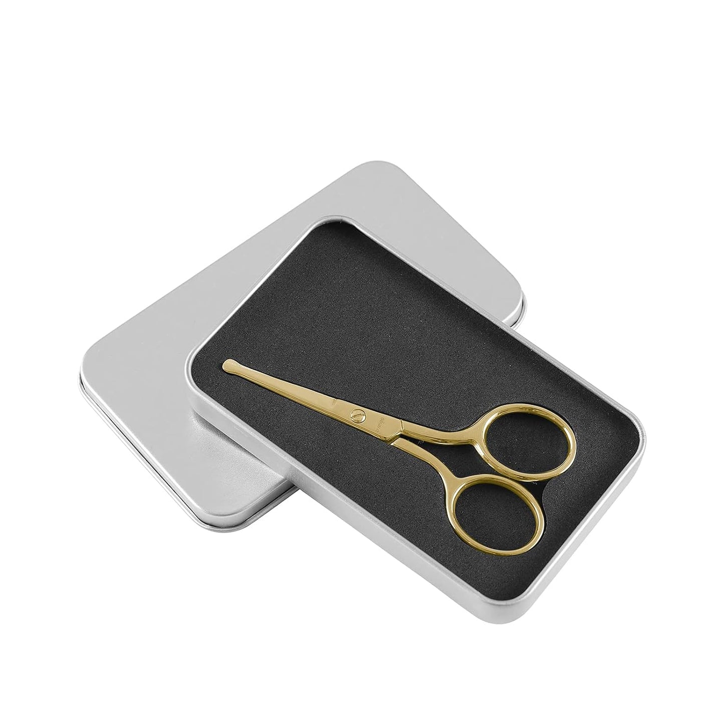 Professional Nose Hair Scissors - Stainless Steel Rounded Tip Trimming Tool | 3.5” Gold for Men & Women