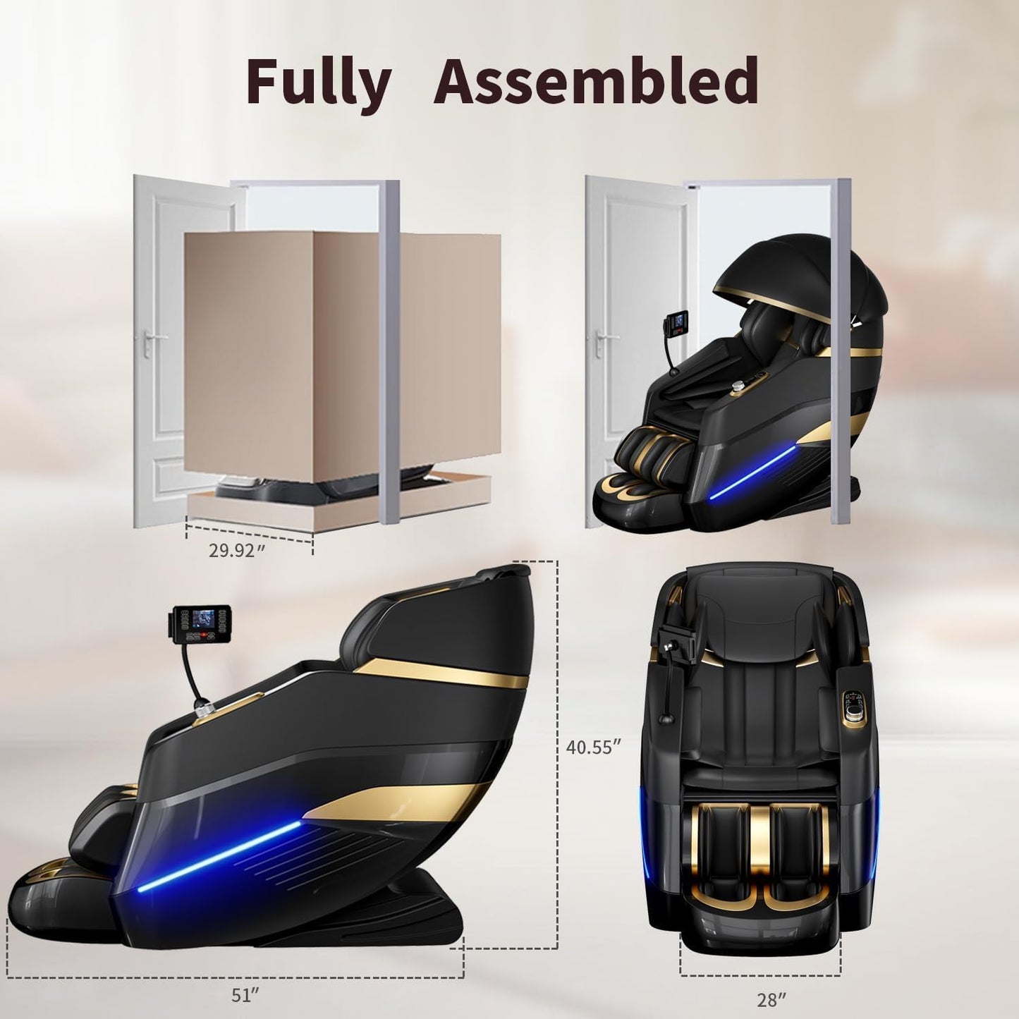 Full Body Massage Chair - 3D SL-Track Shiatsu Recliner with Heat | Zero Gravity, Airbag Massage & Calfrest Extension