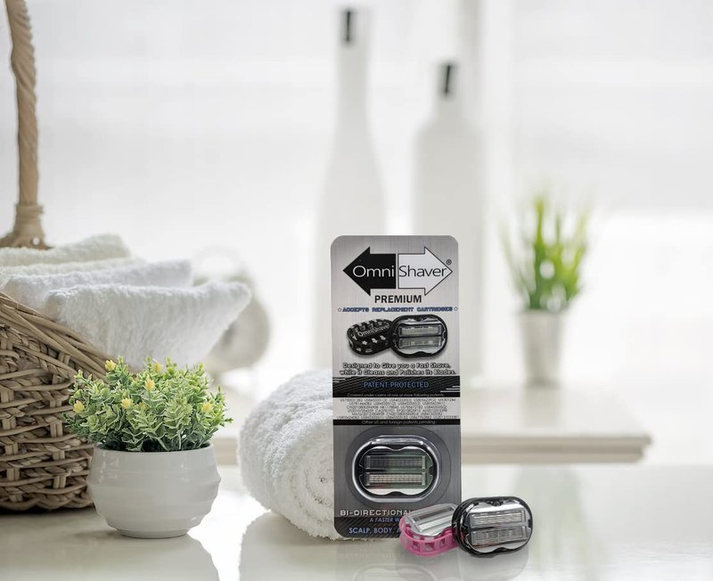Premium Omnishaver Kit - The Fastest Way to Shave Head, Legs, Arms, Body | An Alternative to Disposable Shaving Razors Self Cleans & Strops During Use with Shave Butter & Replacement Cartridge - White