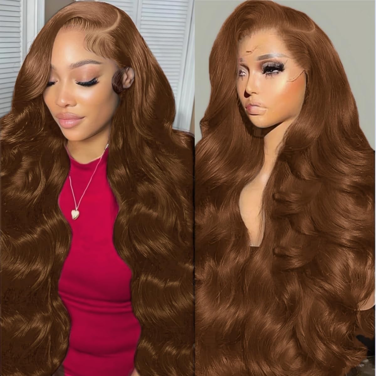 METDIO 13x6 Body Wave Lace Front Wigs Human Hair Chocolate Brown Wig Human Hair Pre Plucked With Baby Hair 180 Density 4# Colored Brown HD Lace Frontal Wigs for Women 26Inch