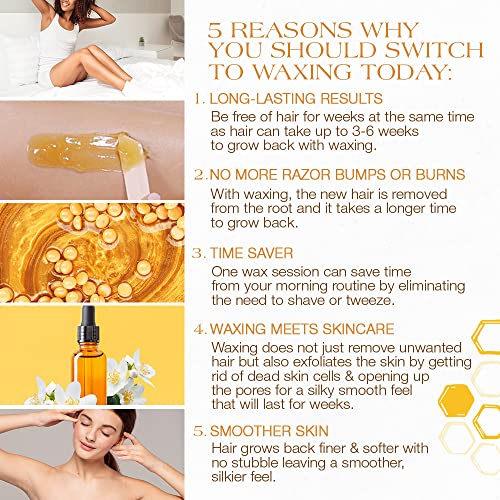 GiGi Golden Honee Hard Wax Beads, 14 oz – Stripless Hair Removal Wax for Face, Bikini & Body