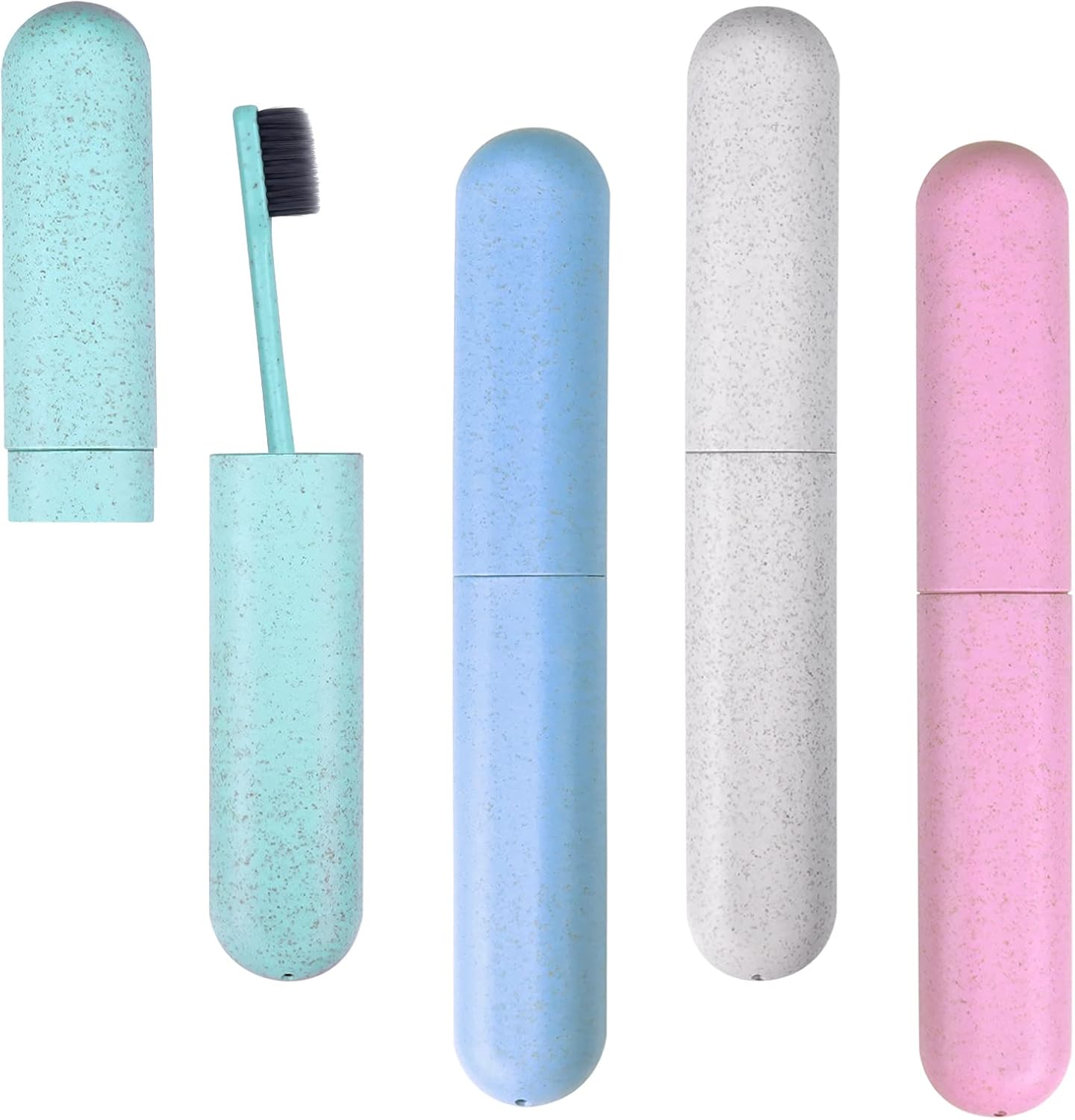 Travel Toothbrush Case - 4 Pack Portable Toothbrush Holders | Durable Plastic Containers for Travel, Camping, Home & School