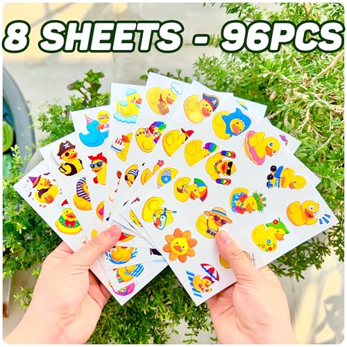 96-Pack Rubber Duck Temporary Tattoos for Kids & Pool Parties