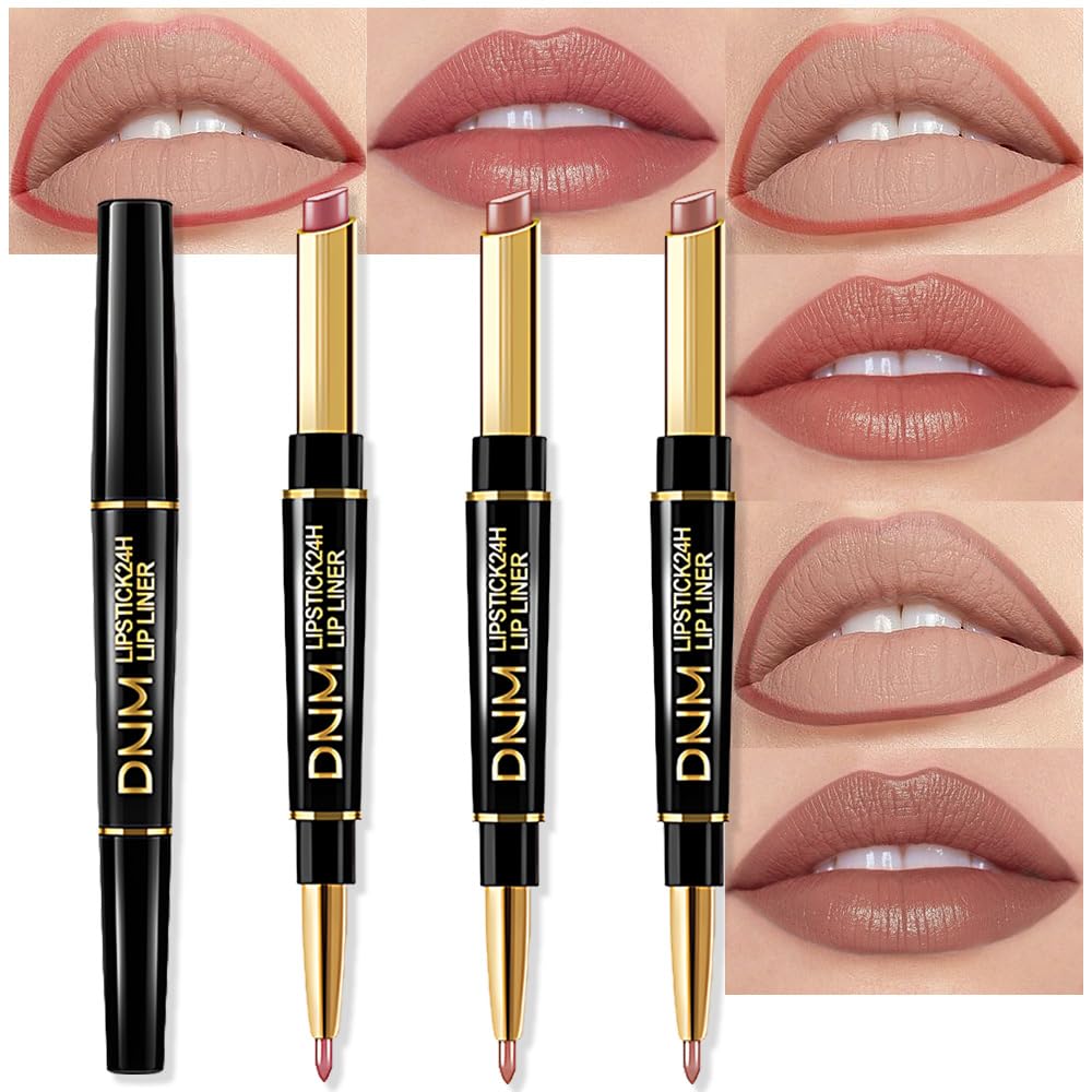 Chestnut Nude Brown Matte Lip Liner & Lipstick Set - Long Lasting, Waterproof, Smudge Proof | Antique Rose