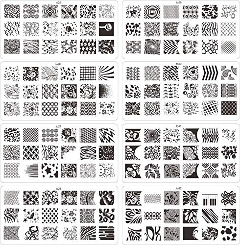 FingerAngel 21-Piece Nail Art Stamping Kit with 16 Plates, Case, and Stampers