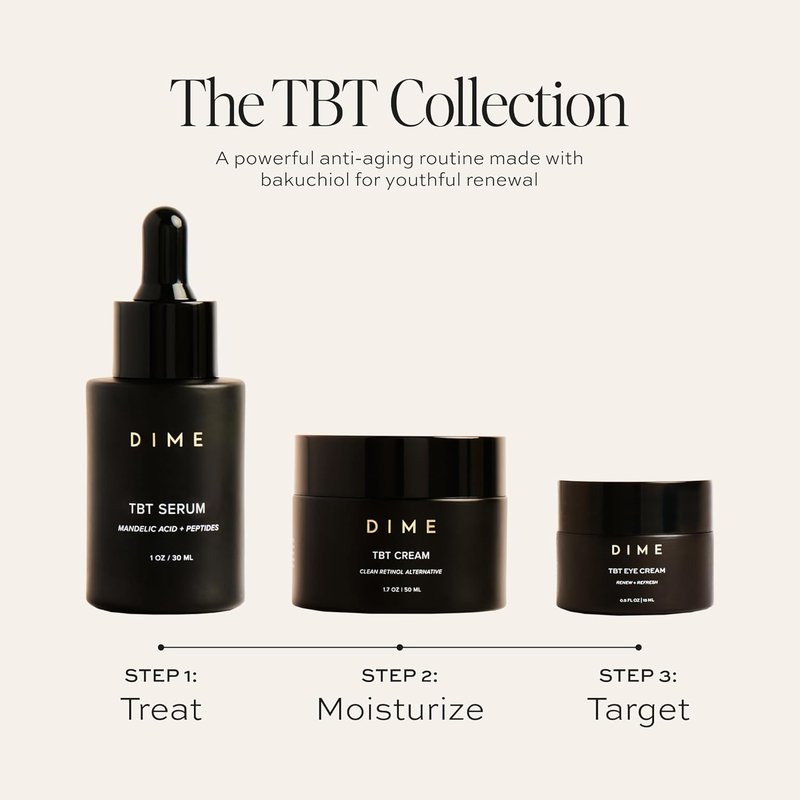 DIME Beauty TBT Eye Cream - Smooth Fine Lines & Firm Skin | 0.5 oz (15 ml) with Bakuchiol
