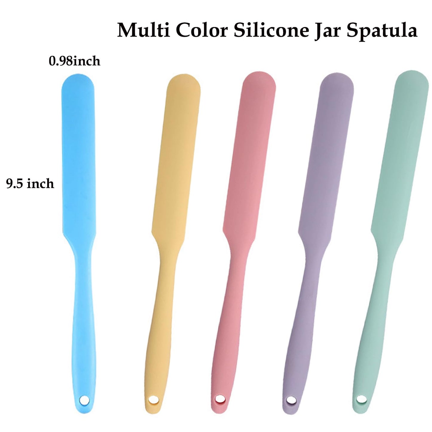 Silicone Jar Spatulas, 10 Pieces Silicone Spatula Small Butter Cake Cream Spatulas Set Long Handle Mini Non Stick Mixing Batter Baking Scrapers for Kitchen Baking Use (10, Macarone)