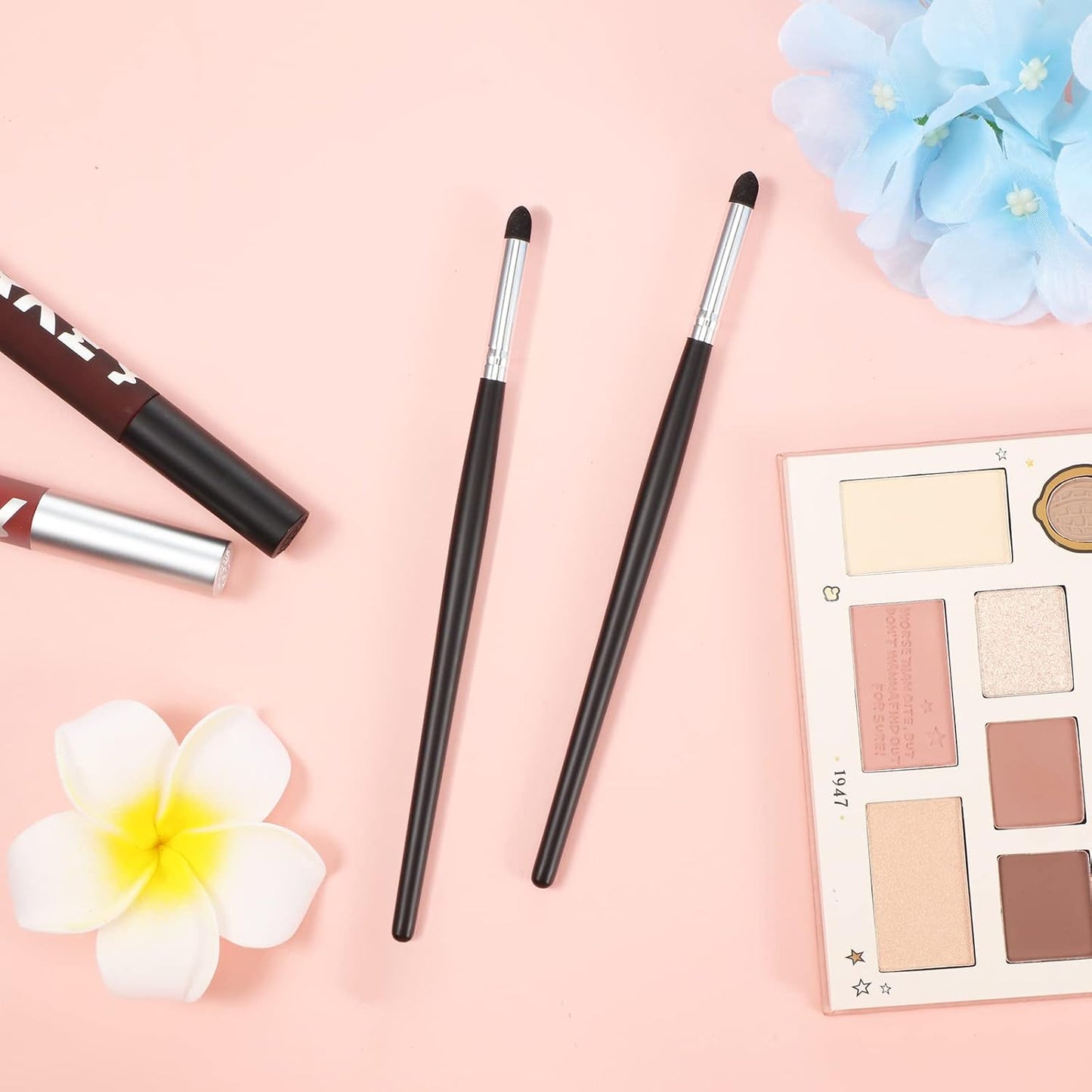 Zubebe Eyeliner Smudge Brush Set - Soft Makeup Tool for Blending Eyeshadow & Liner | 6.2 Inch