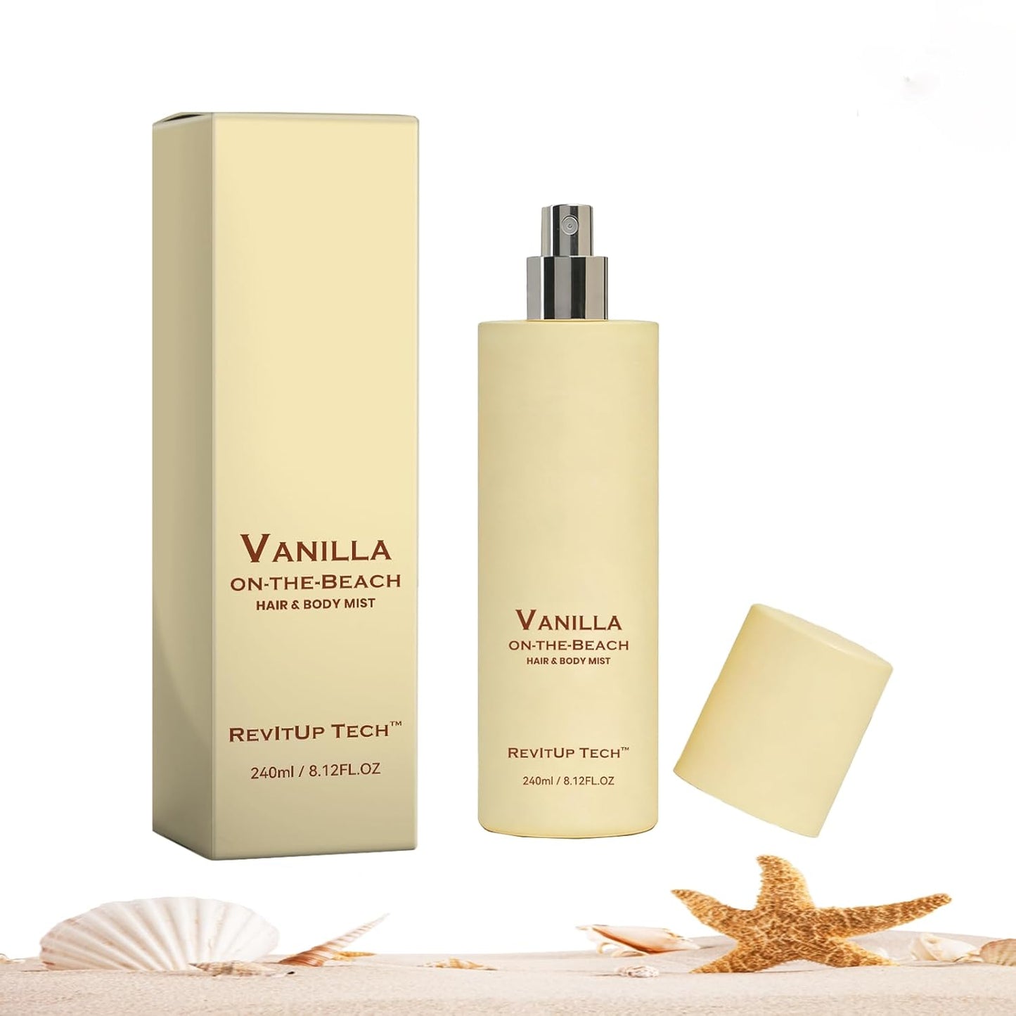 Beach Fragrance Spray - Natural Vanilla & Ocean Scent | Portable Non-Sticky Hair & Body Mist (1)