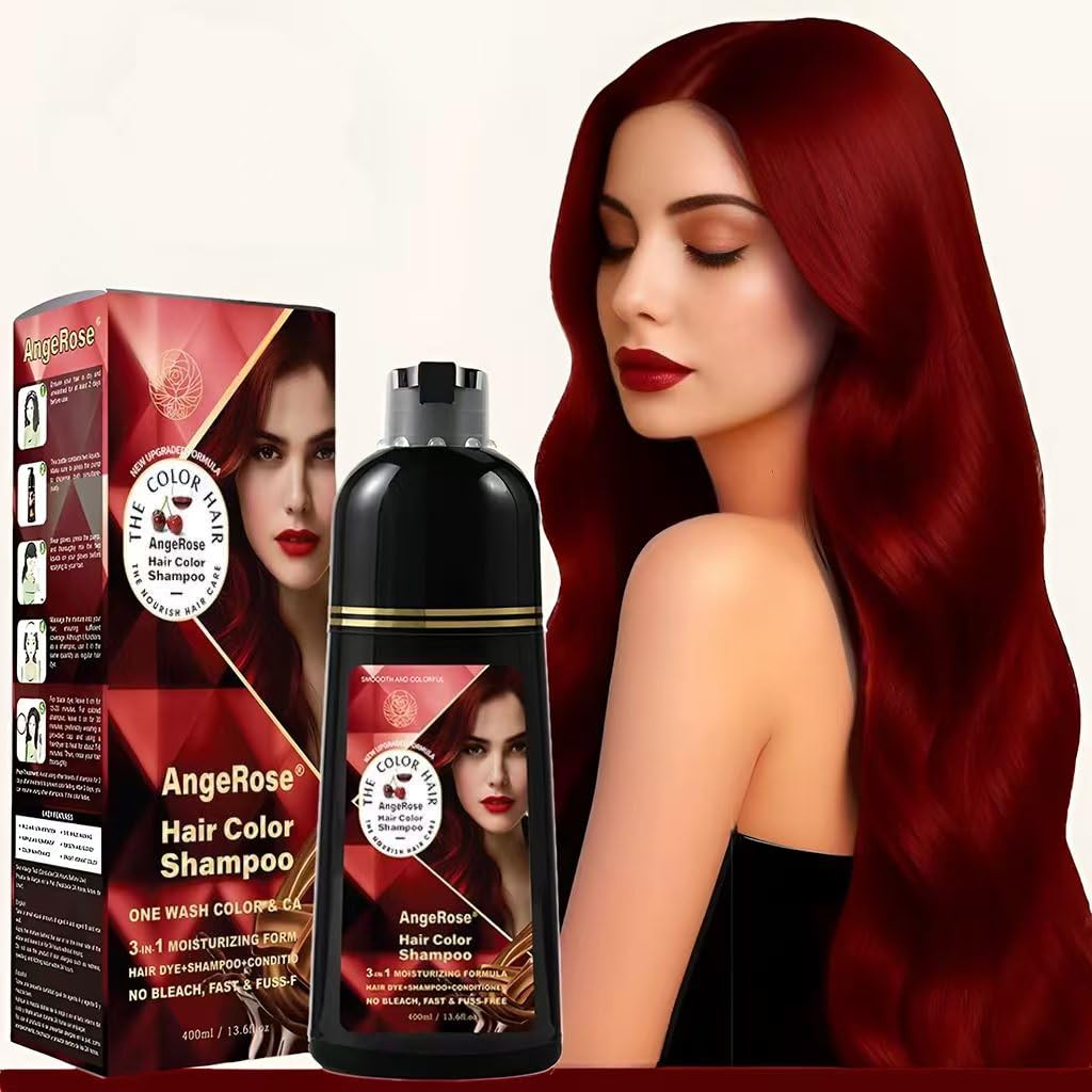 Hair Dye Shampoo 3 in 1 - Instant Herbal Formula for Gray Coverage | Long-Lasting Chestnut Brown, 400 ML