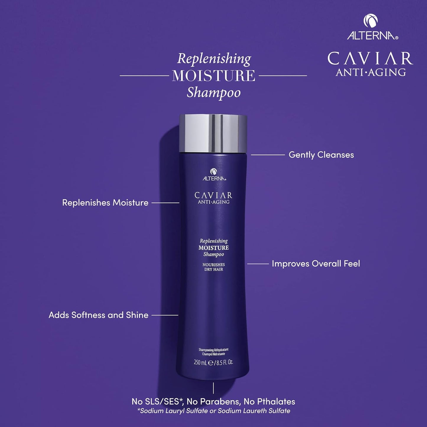 Alterna CAVIAR Anti-Aging Moisture Shampoo - Hydrating Formula for Dry, Brittle Hair | Sulfate Free