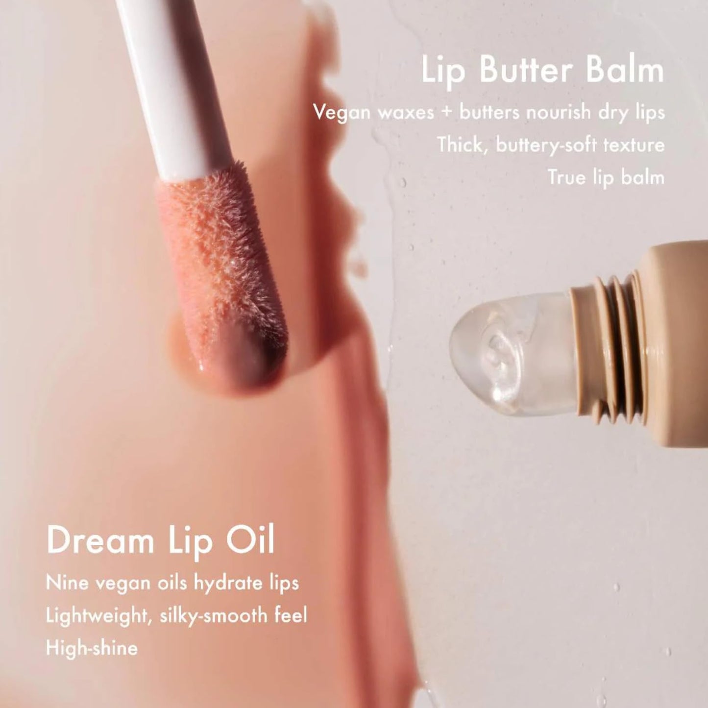 Dream Lip Oil - Hydrating Tinted Gloss with Skincare Benefits | Non-Sticky Formula for Long-Lasting Softness & Shine - Bare Sand (0.15 Oz)