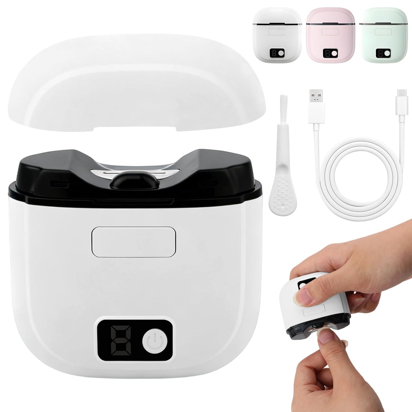 Electric Nail Clipper, 2026 New 3 in 1 Electric Polishing Automatic Nail Clippers,USB Rechargeable Automatic Trimmer, 3-Speed Levels for Seniors and Adults (White)