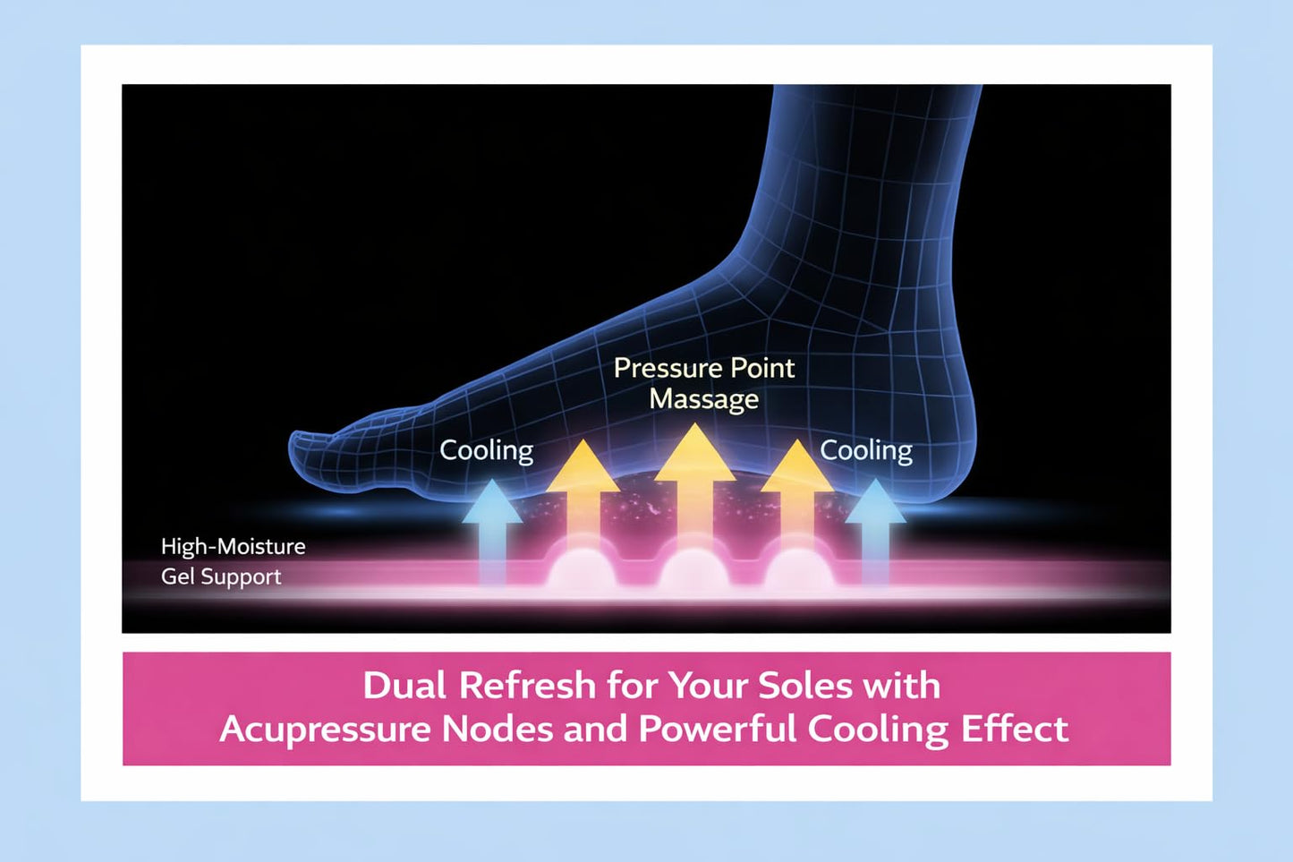 [ Pack of 4 ] Foot Cooling Acupressure Patch – 4 Sheets | Refreshing Foot Sheet with Pressure Nodes 휴족시간