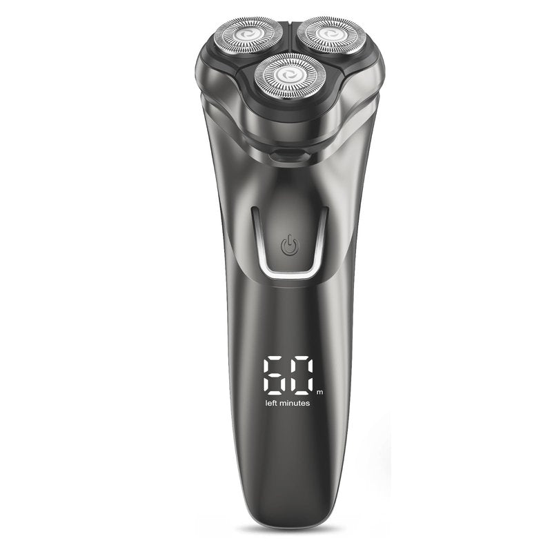 Electric Razor for Men Cordless: Wet/Dry Rotary Shaver Waterproof - USB Fast Charging & Sensitive Skin Care - Pop up Trimmer & Precision Blades Upgraded B2 Black-Silver