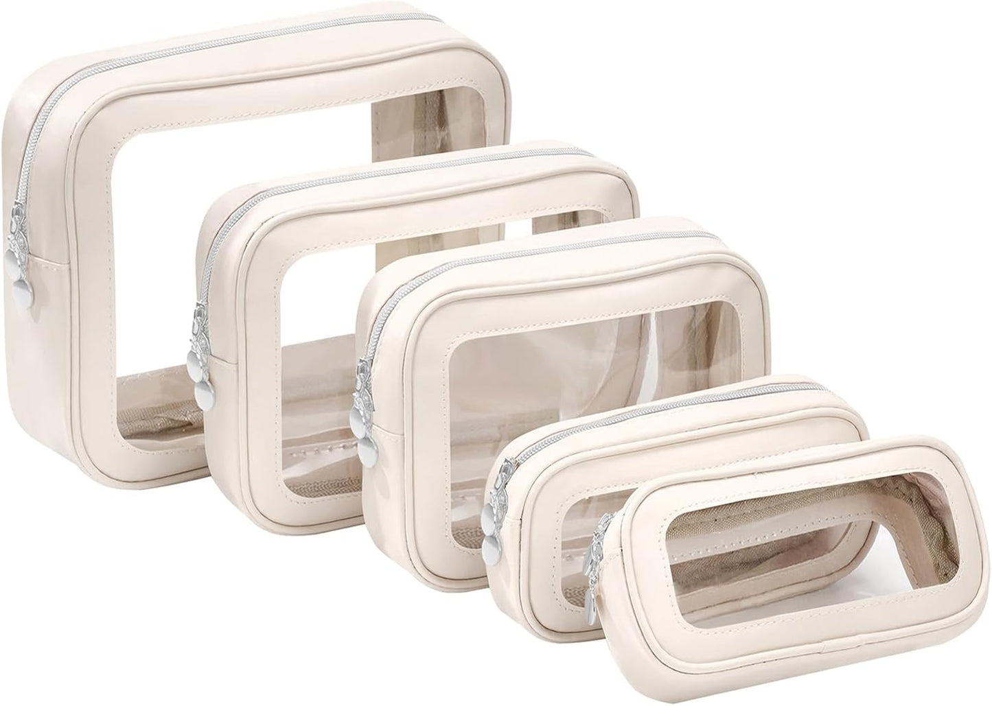 Clear Diaper Bag Organizer Pouch Set - 5PCS Waterproof Zipper Bags | TSA Approved Travel Essentials for Women & Kids