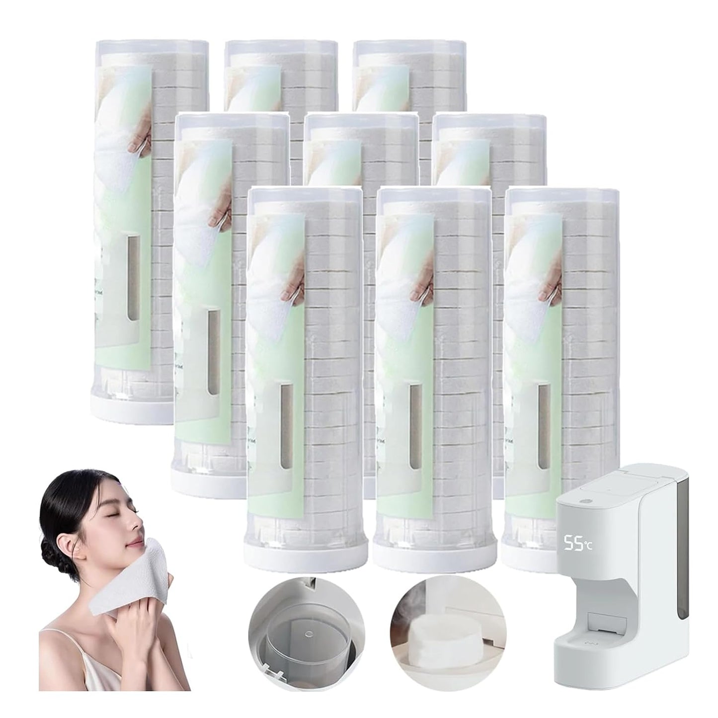 Compressed Face Towels - Portable Cotton Towels for Spa & Travel | 180 Pcs Option