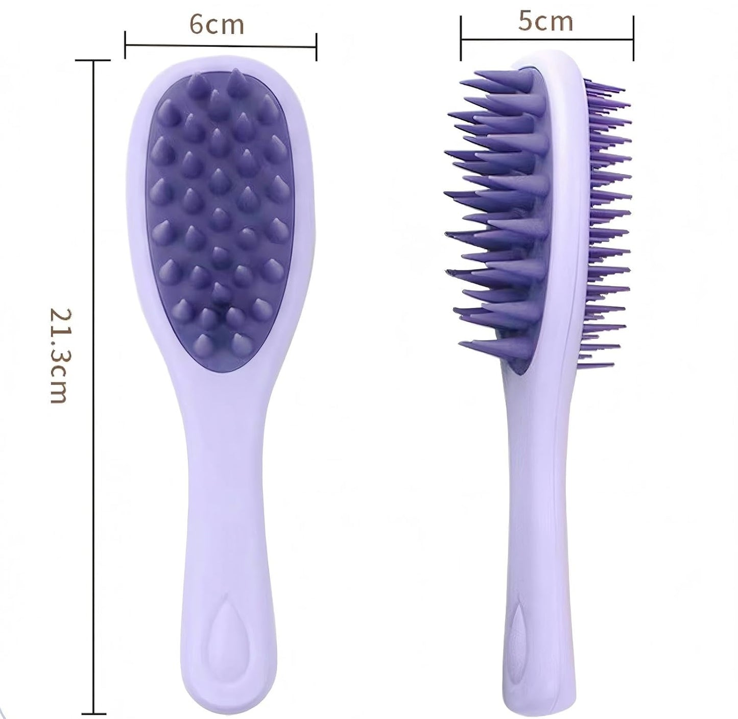 Long Handle Silicone Scalp Massage Brush - 2-in-1 Double-Sided Hair Comb for Shampooing