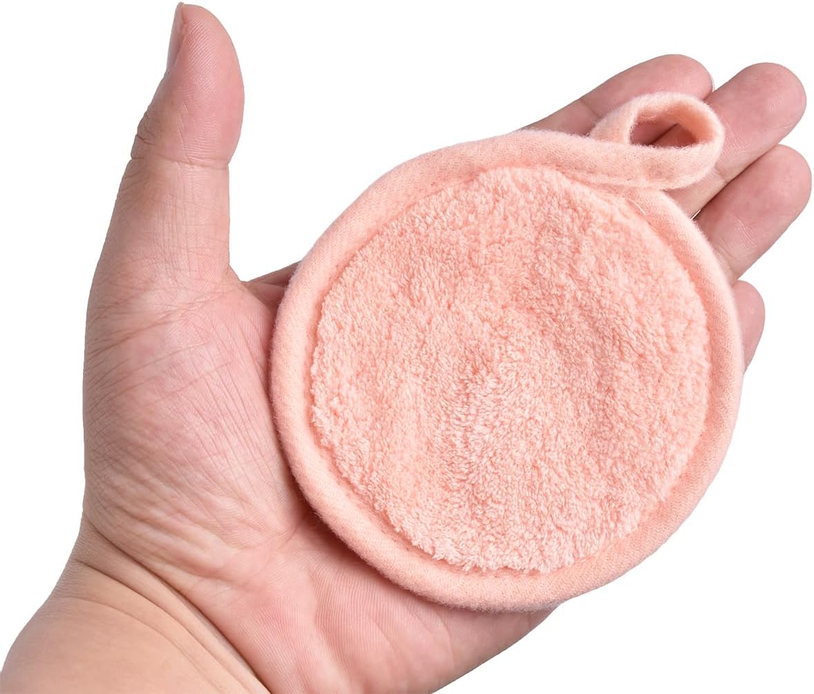 Reusable Makeup Remover Pads - Microfiber Facial Cleansing Cloths | 16 Soft Rounds for Easy Makeup Removal