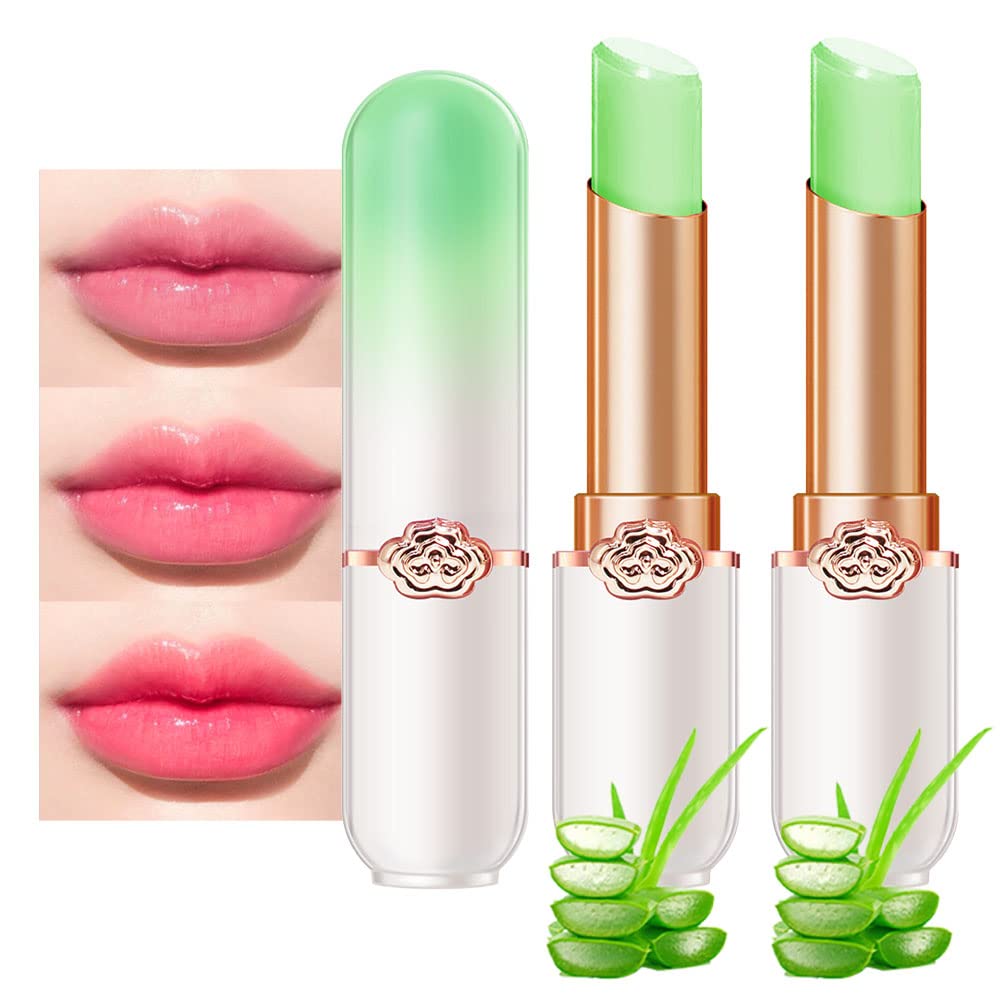 Blueberry Tinted Lip Balm Set - PH Color Changing Lipstick Balm for Women | Long-Lasting Light Pink Tint